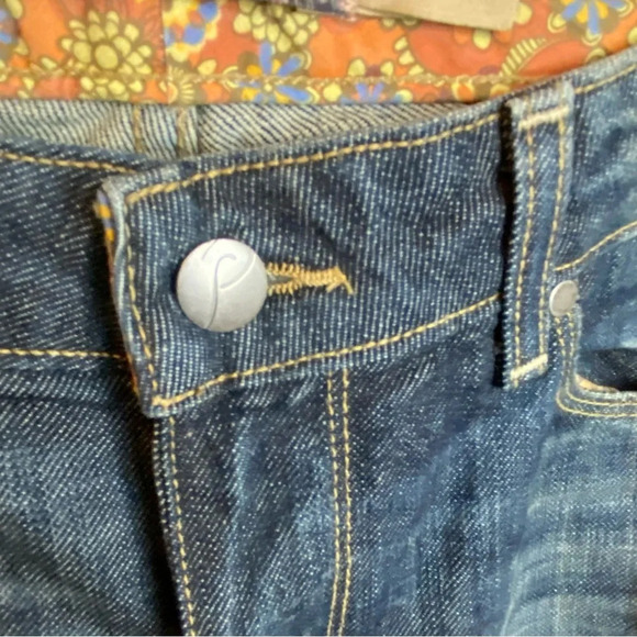 Paige Skyline Dark Blue Denim Distressed Straight Cut Jeans Size 24 Wome… - Picture 11 of 15